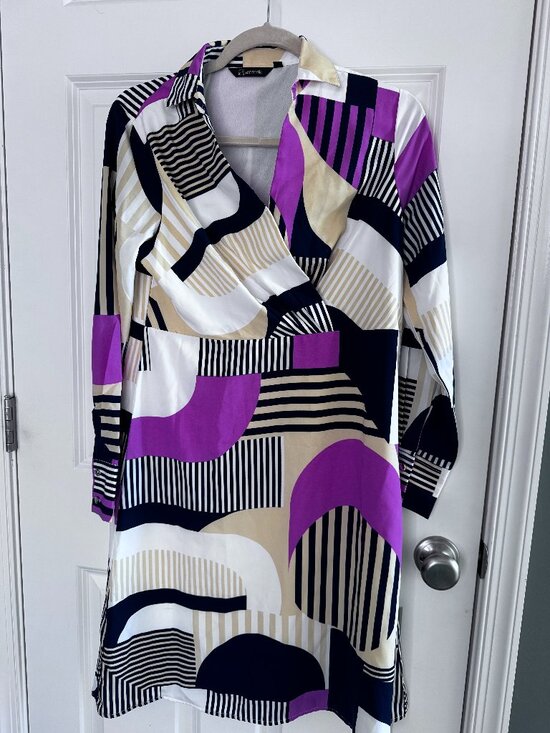 Annabelle Dresses & Skirts - Annabelle Abstract Geometric Print Shirt Dress – Size M – New Without Tags